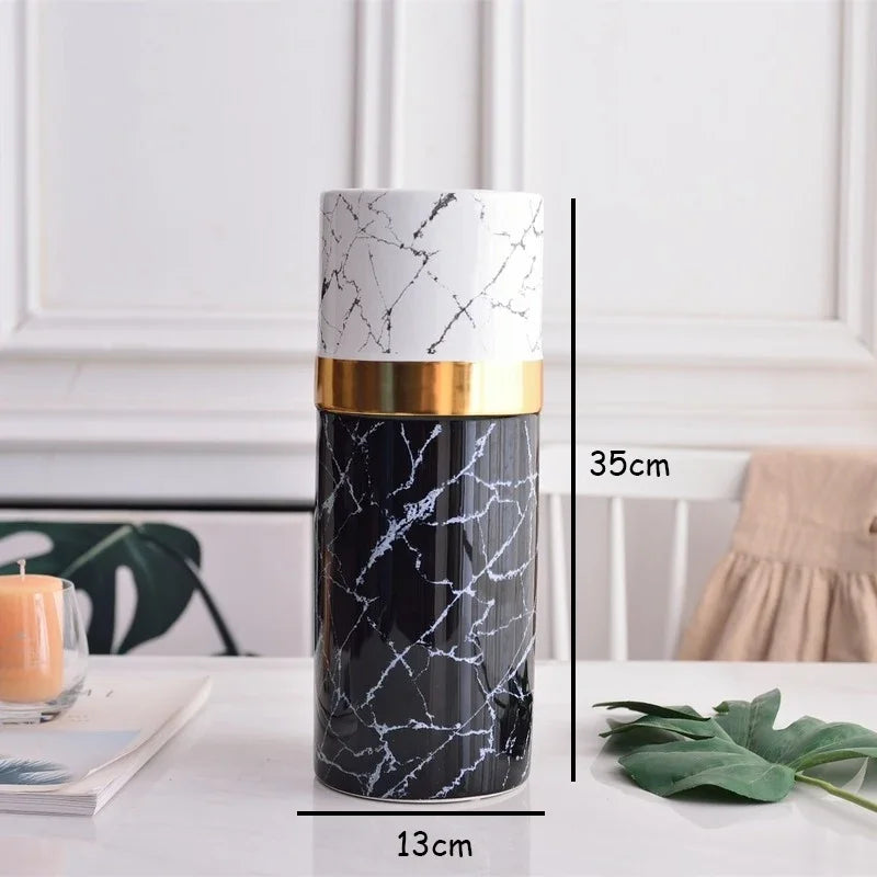 Vase Marbré et Or